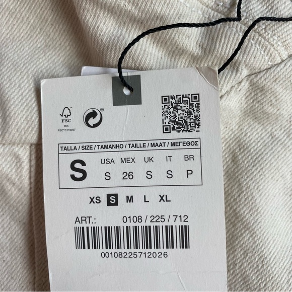 NWT Beige/Cream Zara Denim Midi Dress - Picture 4 of 11